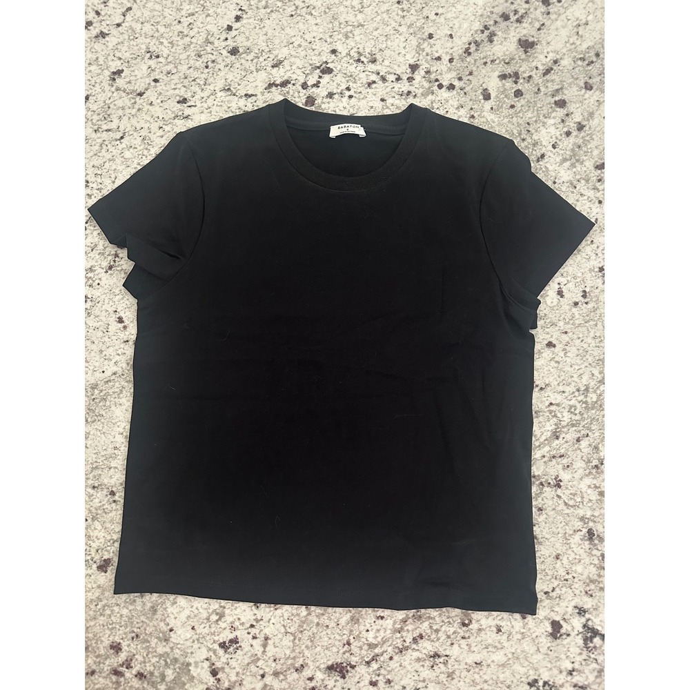 Aritzia Babaton Black Crewneck Short Sleeve T-Shirt EUC Small S